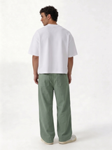Raw Edge Pants Cotton Baggy Fit - seven