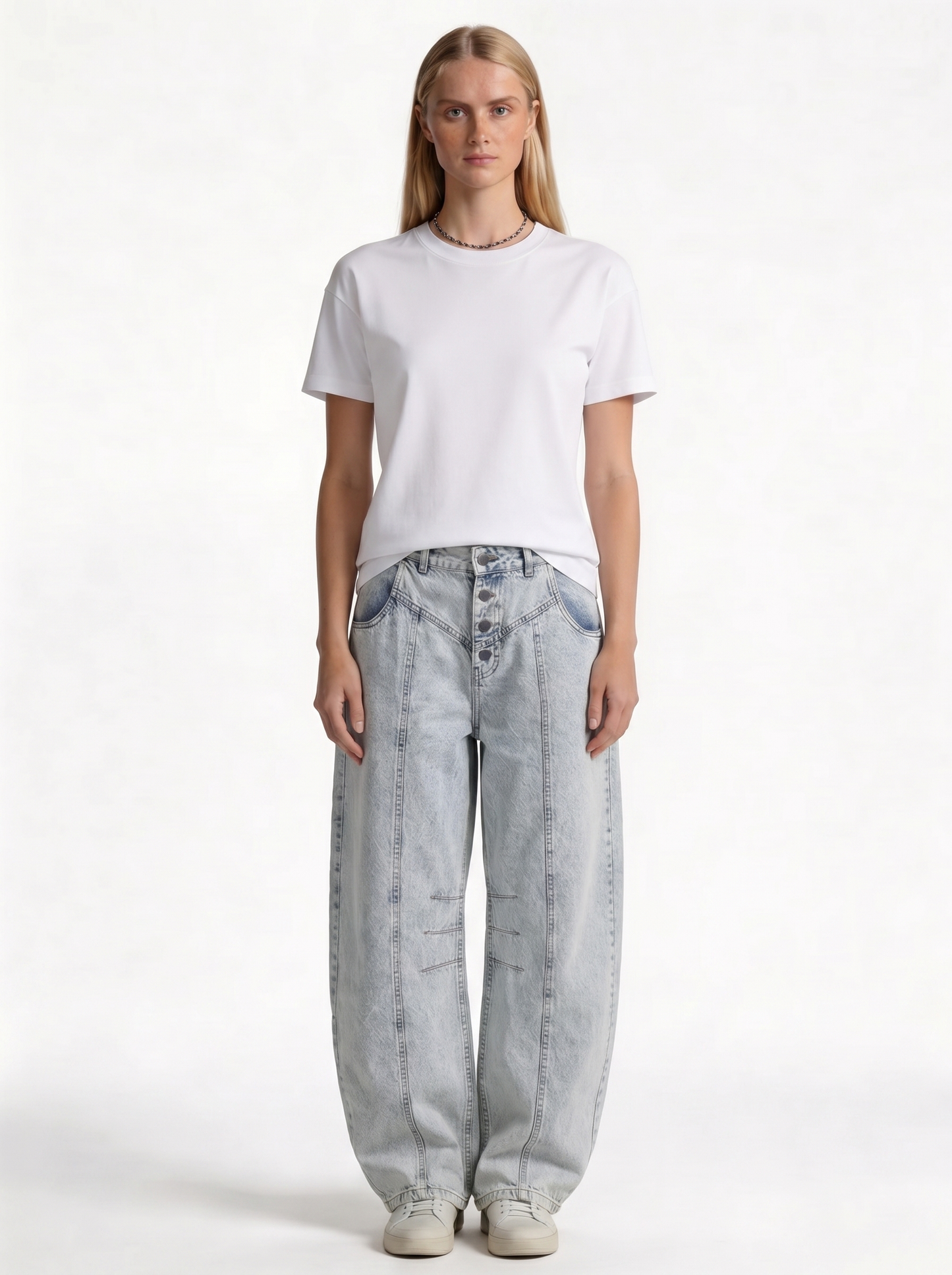 Panelled Jeans Denim Baggy Fit - je-x