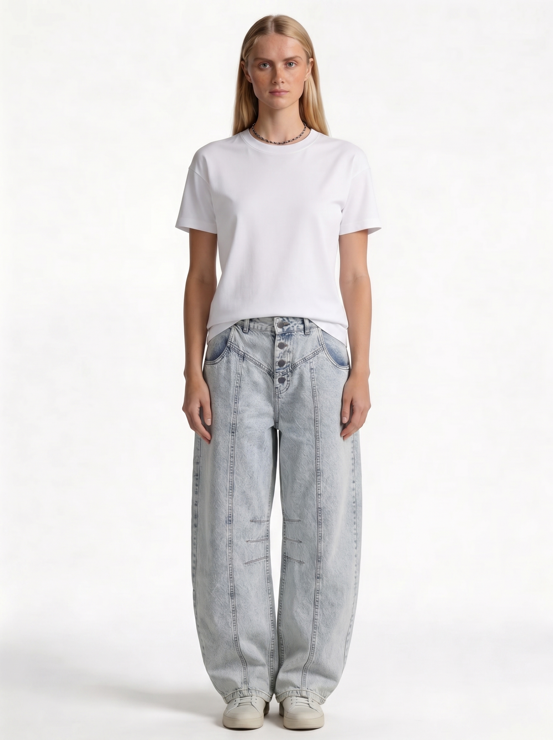 Panelled Jeans Denim Baggy Fit - je-x