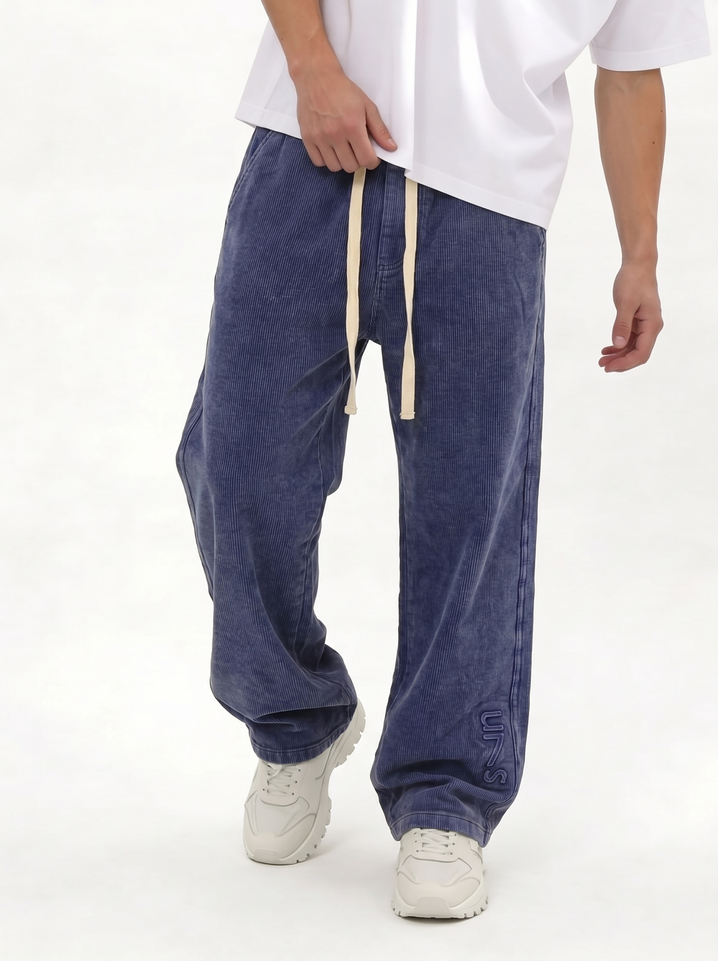 Embroidered Pants Cotton Baggy Fit - seven