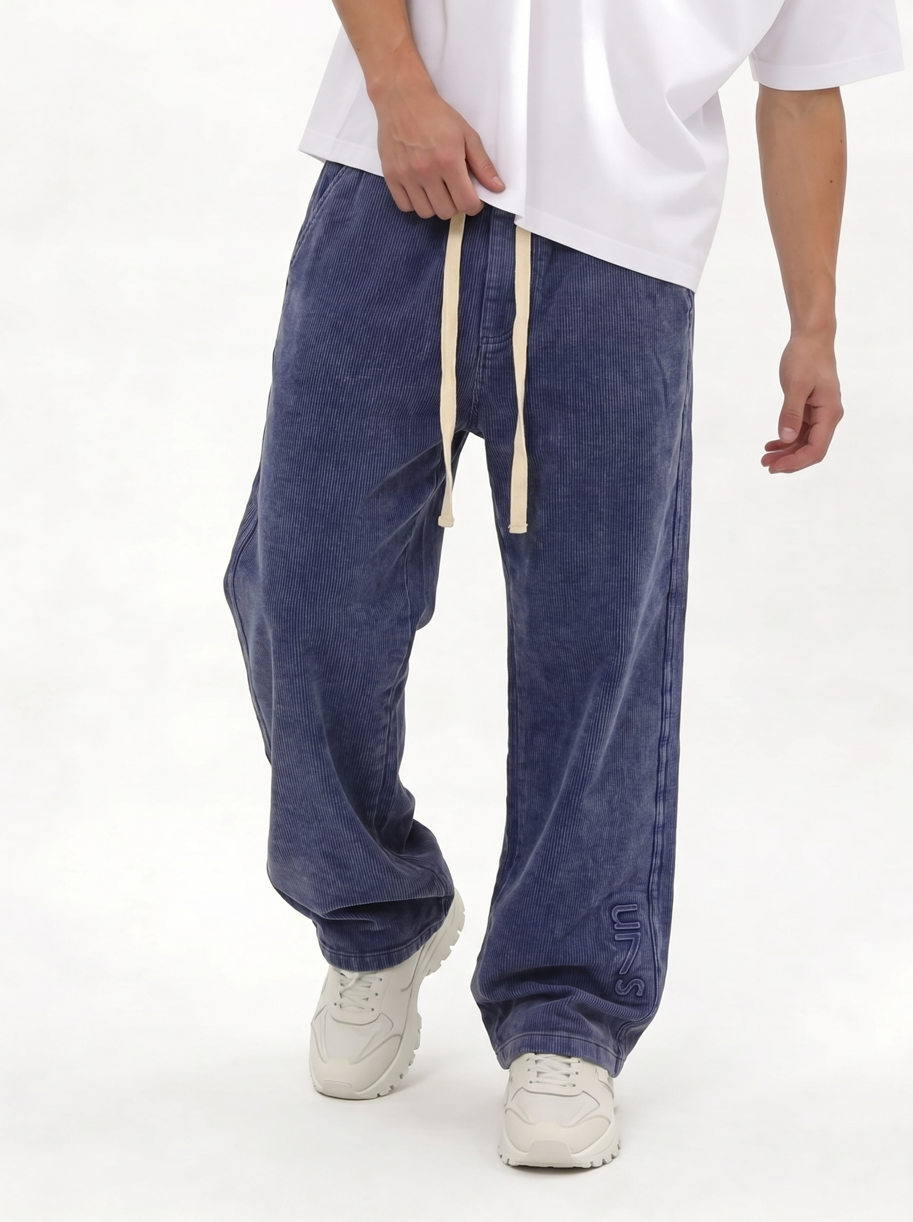 Embroidered Pants Cotton Baggy Fit - seven