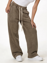 Washed Logo Pants Cotton Relaxed Fit - seven