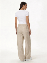 Raw Edge Pants Cotton Baggy Fit - seven