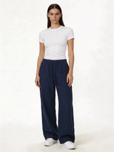 Raw Edge Pants Cotton Baggy Fit - seven