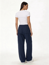 Raw Edge Pants Cotton Baggy Fit - seven
