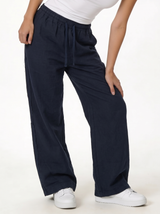 Raw Edge Pants Cotton Baggy Fit - seven