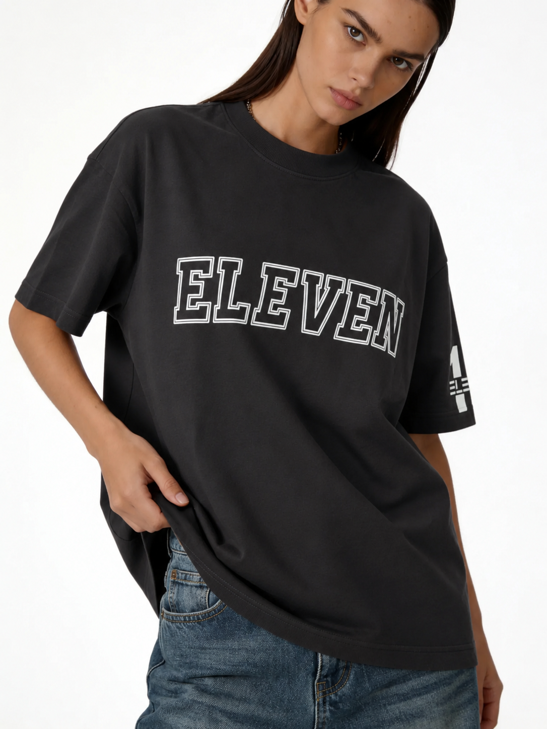 Boxy Heavyweight Cotton Graphic Tee - eleven