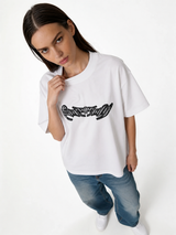 Boxy Heavyweight Cotton Cyber Graphic Tee - ink