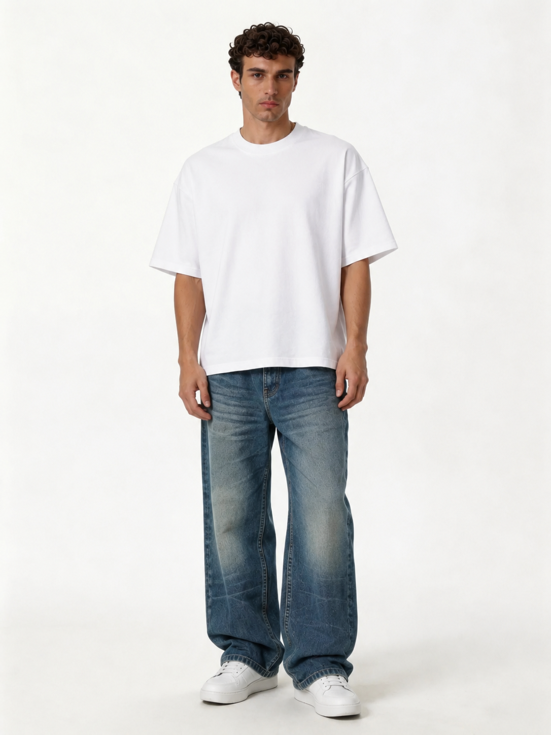 Cargo Pocket Jeans Denim Relaxed Fit - seven
