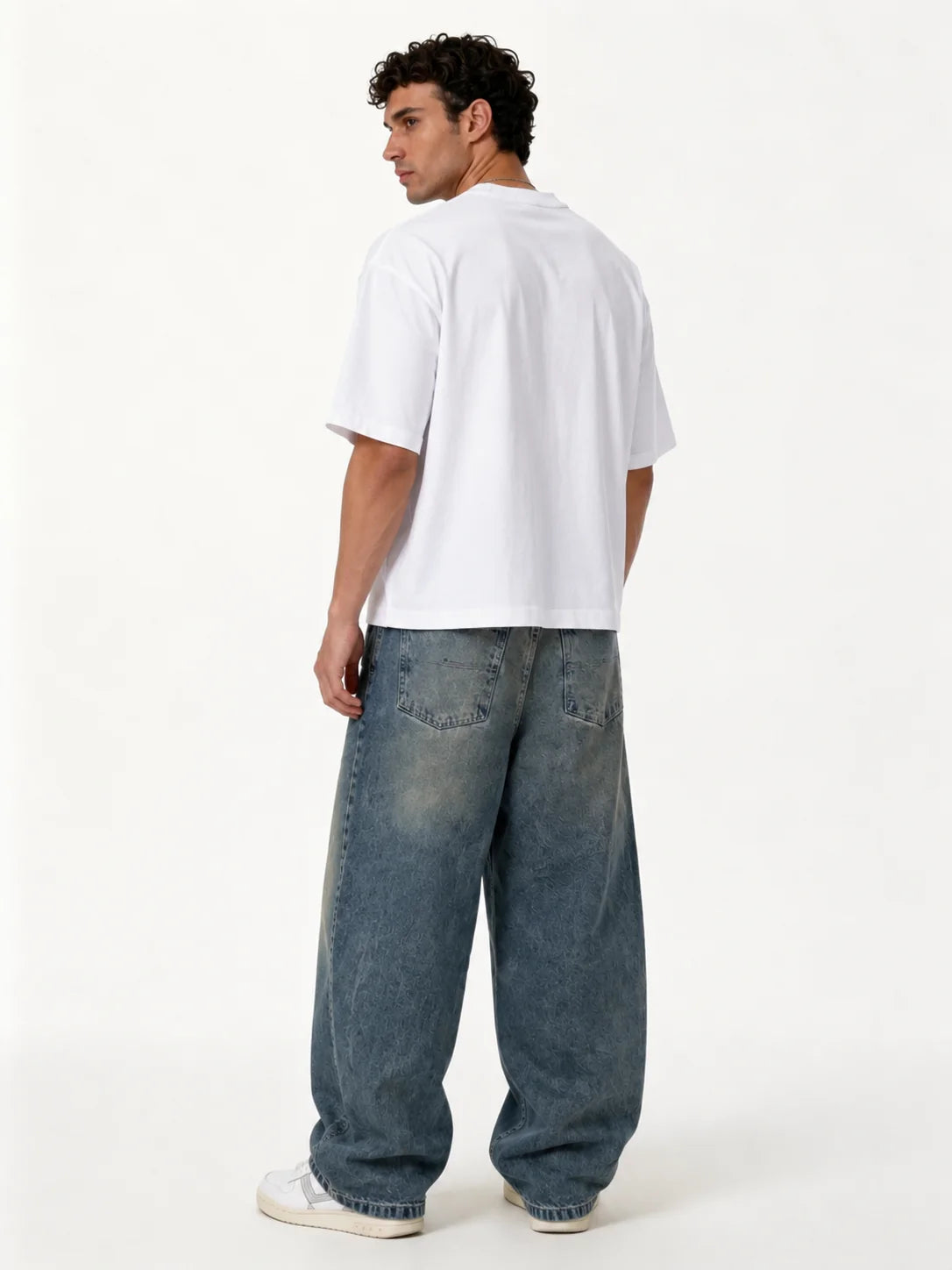 Wide Leg Jeans Denim Baggy Fit - Genz Saudi