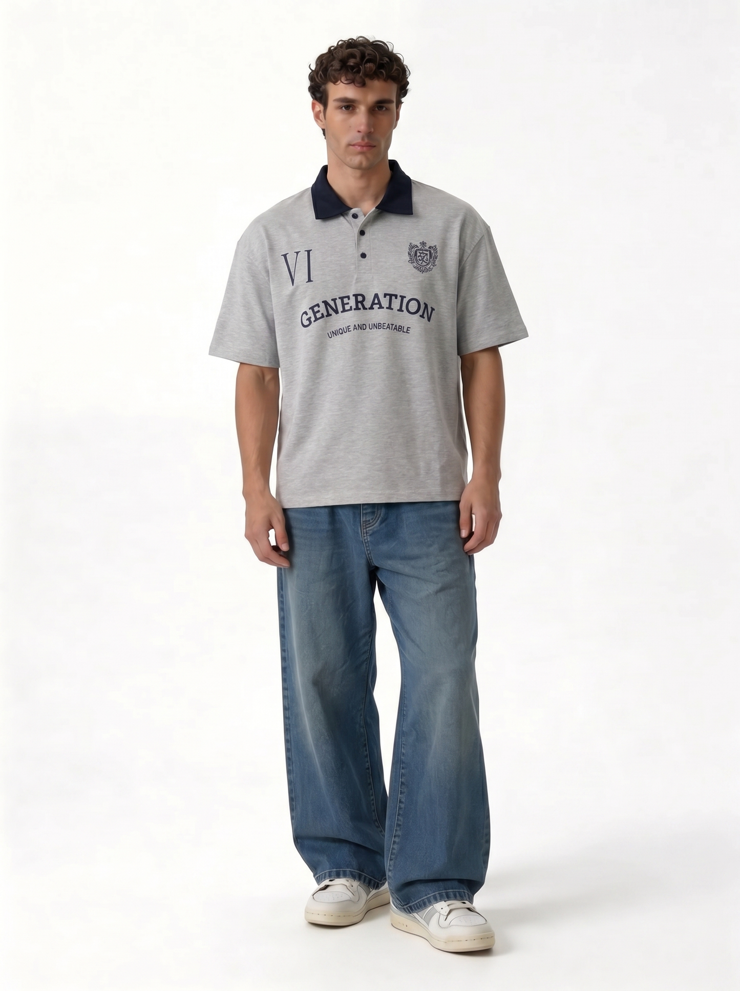 Back Print Polo Shirt Cotton Oversized Fit - je-x