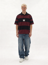 Back Print Polo Shirt Cotton Oversized Fit- jex-