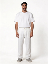 Striped Drawstring Pants Cotton Relaxed Fit - seven