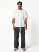 Washed Logo Pants Cotton Relaxed Fit - seven