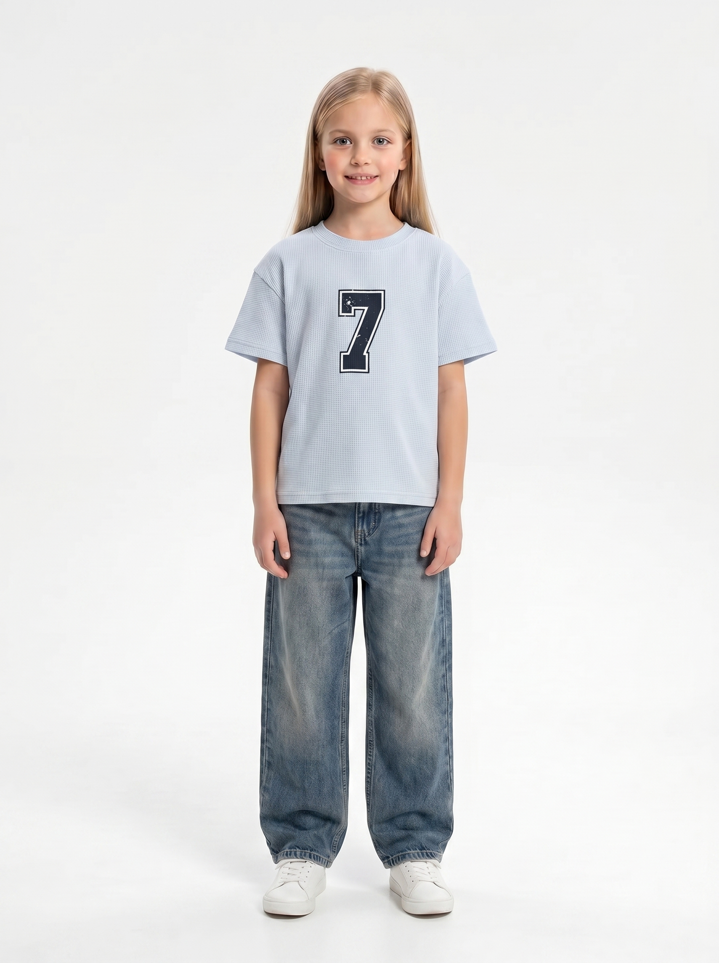 Logo Graphic T-Shirt Cotton Oversized Fit - seven kids