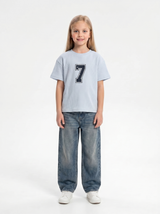 Logo Graphic T-Shirt Cotton Oversized Fit - seven kids