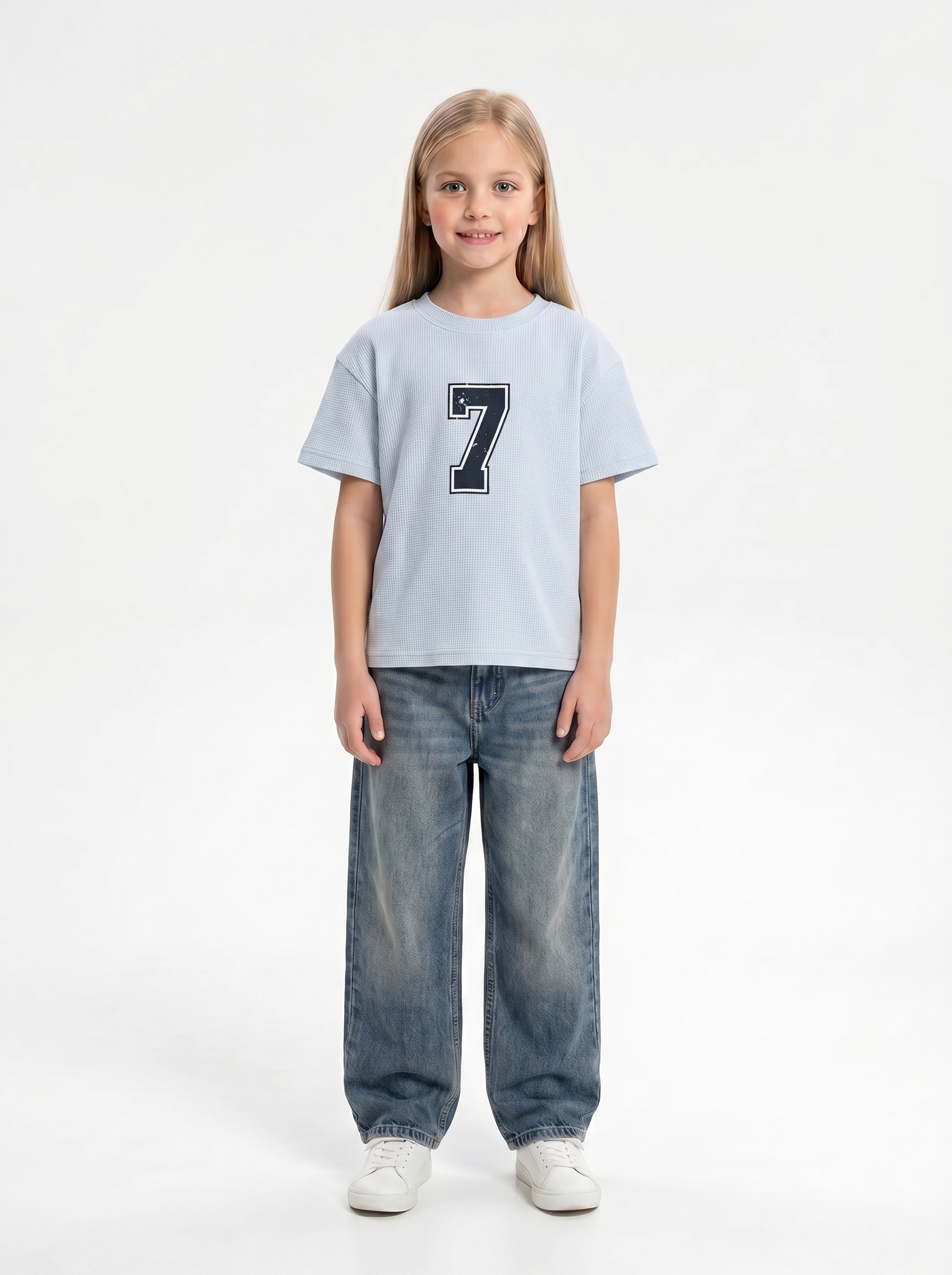 Logo Graphic T-Shirt Cotton Oversized Fit - seven kids