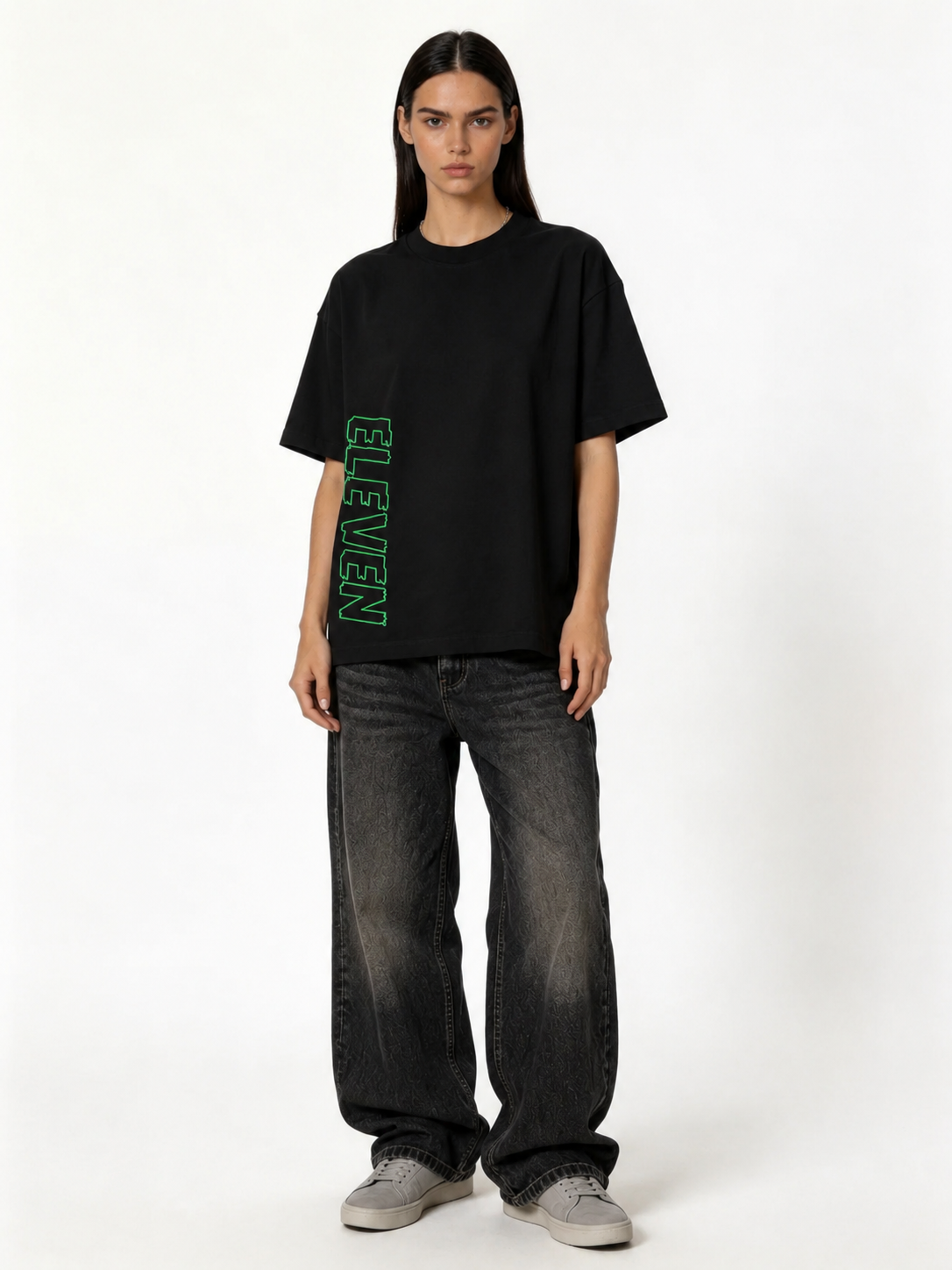 Boxy Heavyweight Cotton Graphic Tee - eleven