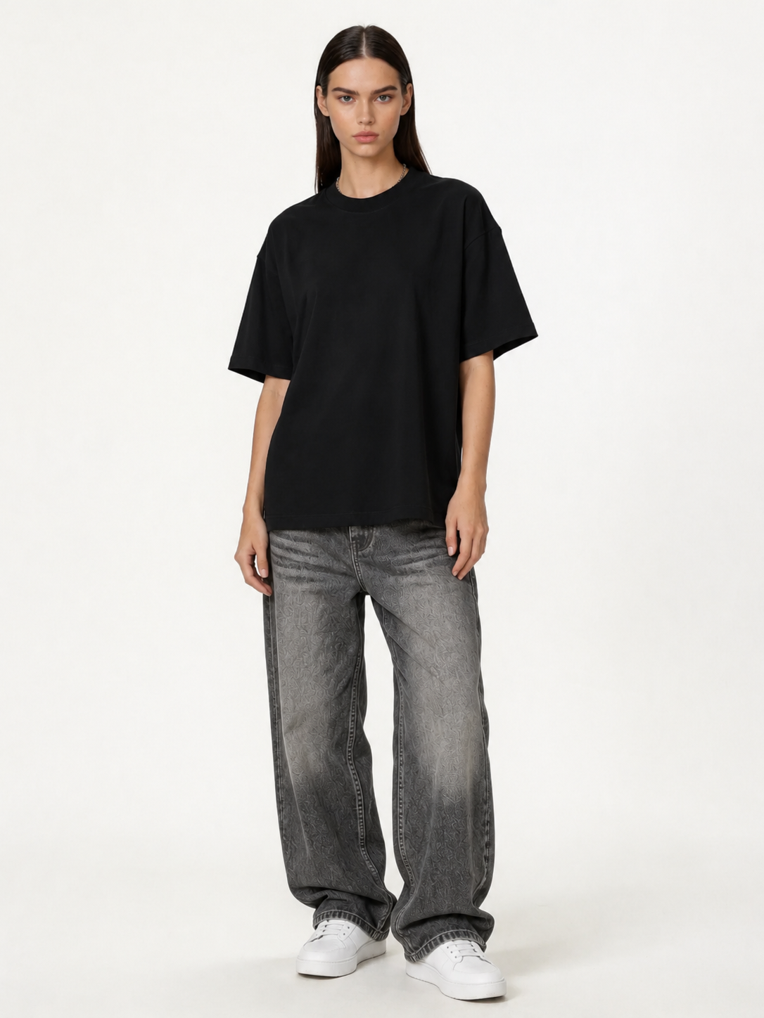 Boxy Heavyweight Cotton Graphic Tee - ink
