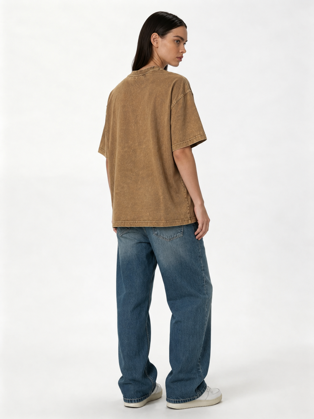 Boxy Acid Wash Cotton Graphic Tee - ink