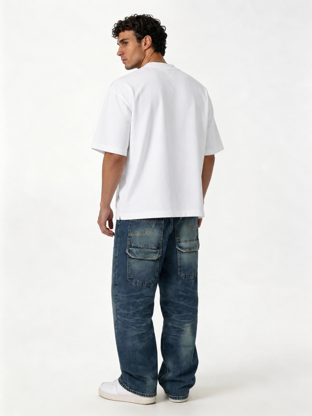 Cargo Pocket Jeans Denim Relaxed Fit - seven