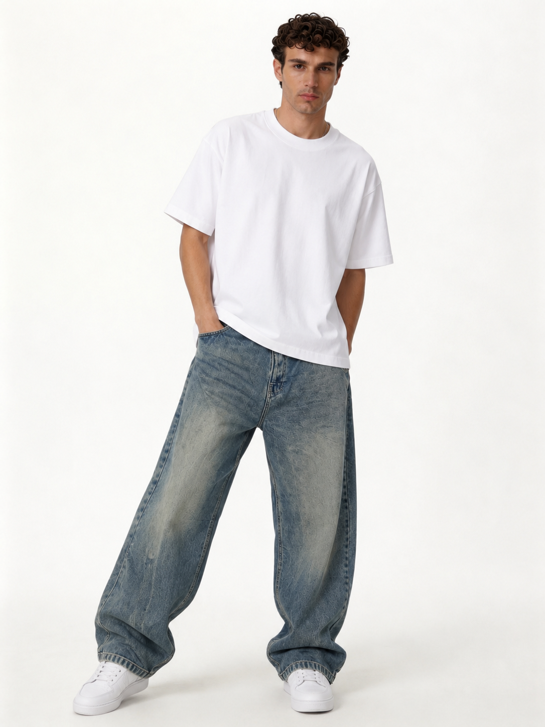 Washed Jeans Denim Baggy Fit - seven