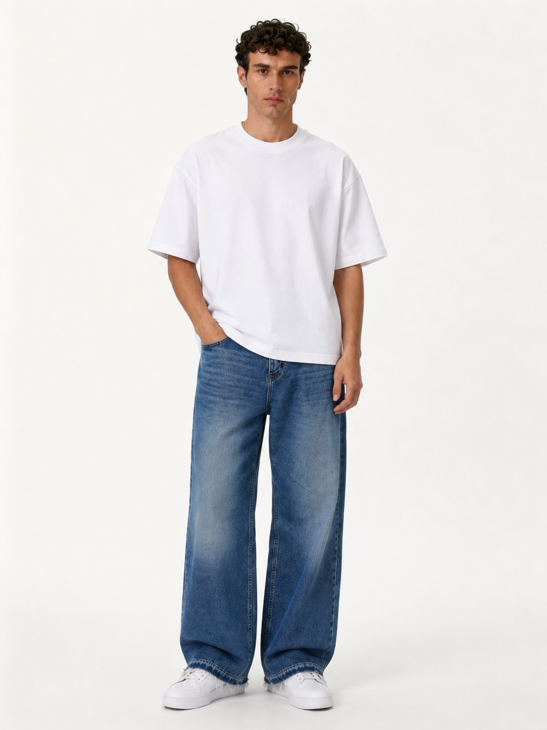 Raw Edge Jeans Denim Straight Leg Fit - seven