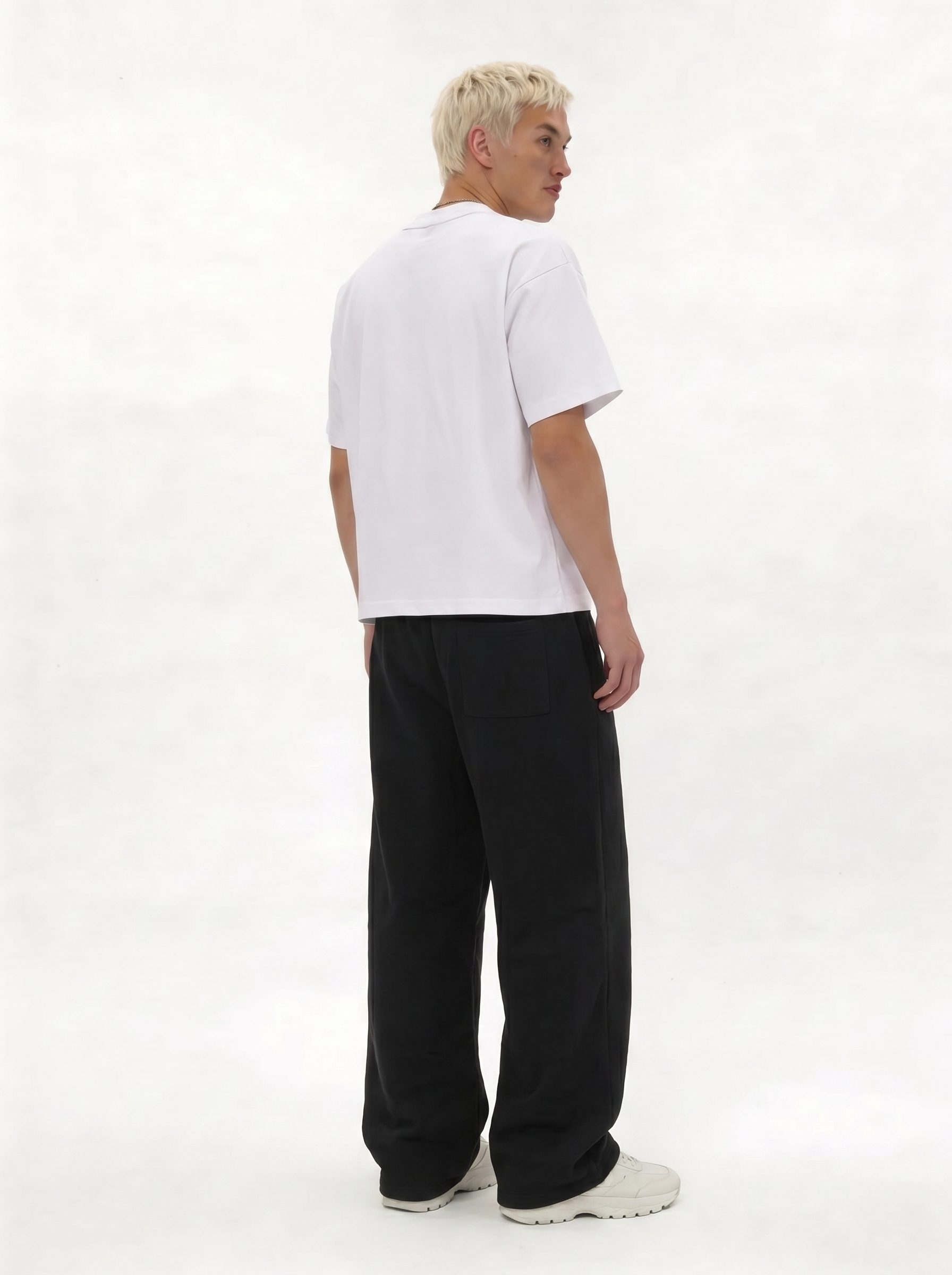 Logo Graphic Pants Cotton Wide Leg - Eleven
