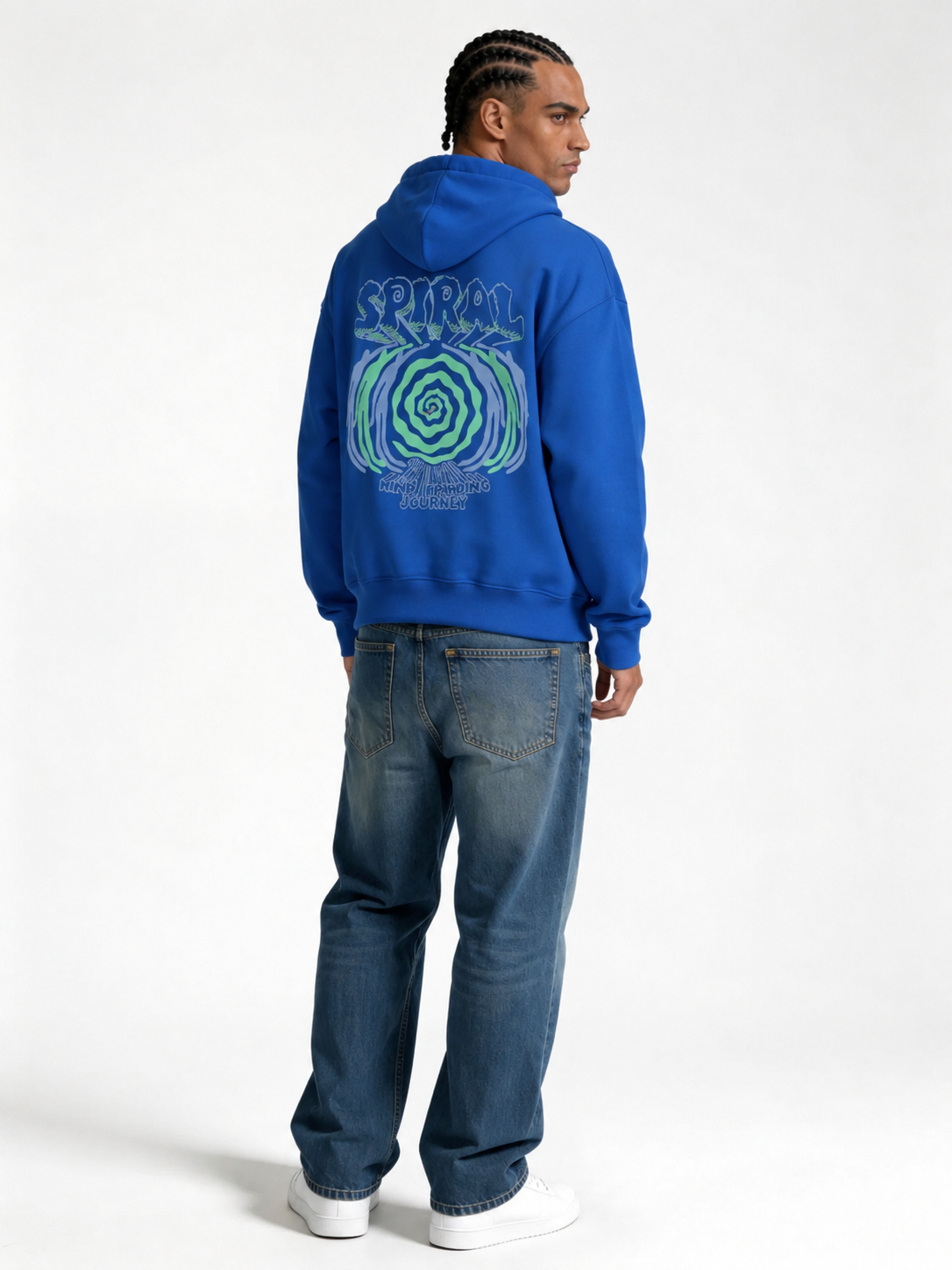 Back Print Hoodie Cotton Oversized Fit - Spiral