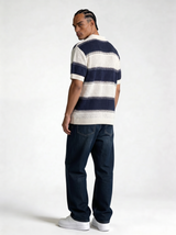 Ribbed Stripe Polo Shirt Knit Regular Fit - FND