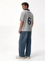 Back Print Polo Shirt Cotton Oversized Fit - je-x