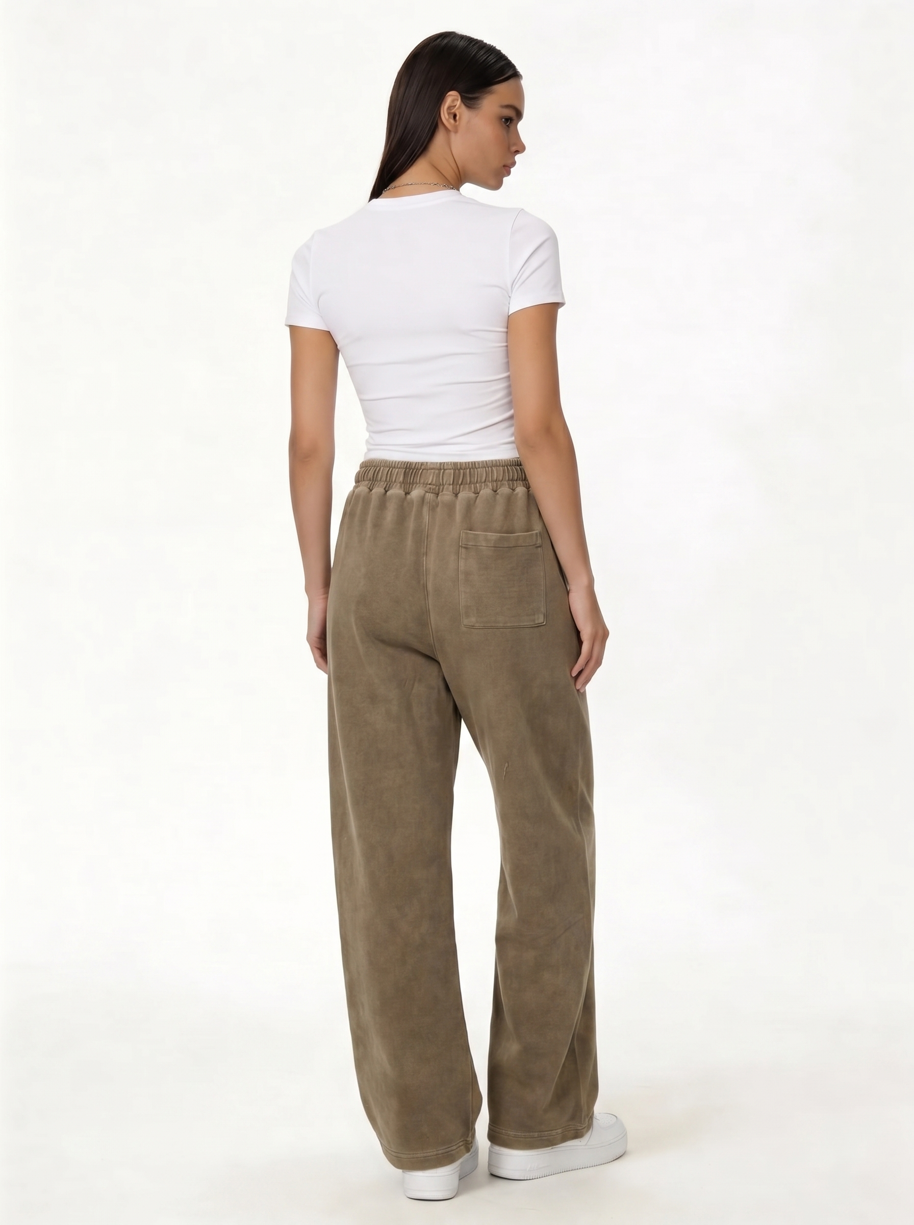 Washed Logo Pants Cotton Relaxed Fit - seven