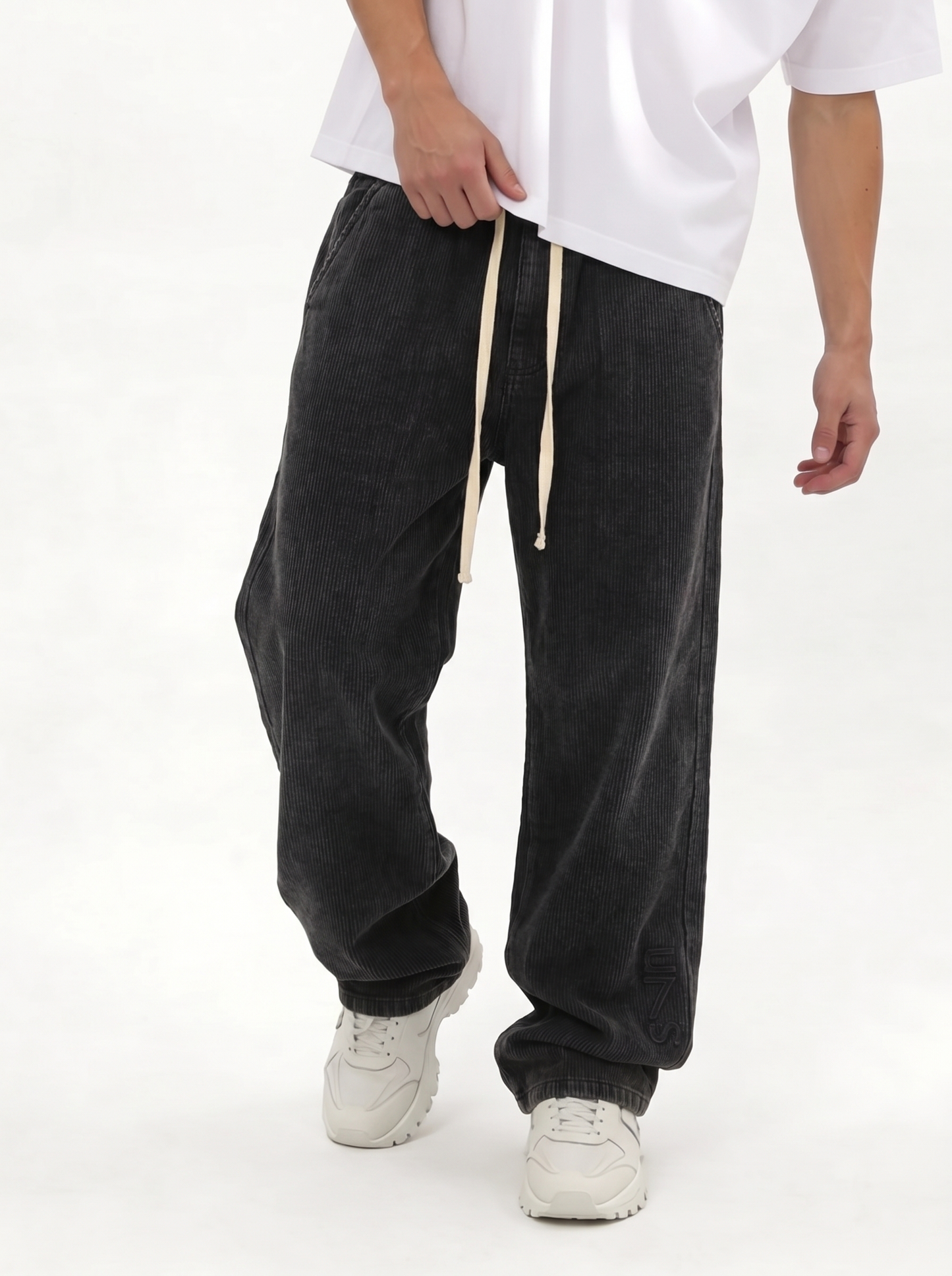 Embroidered Pants Cotton Baggy Fit - seven