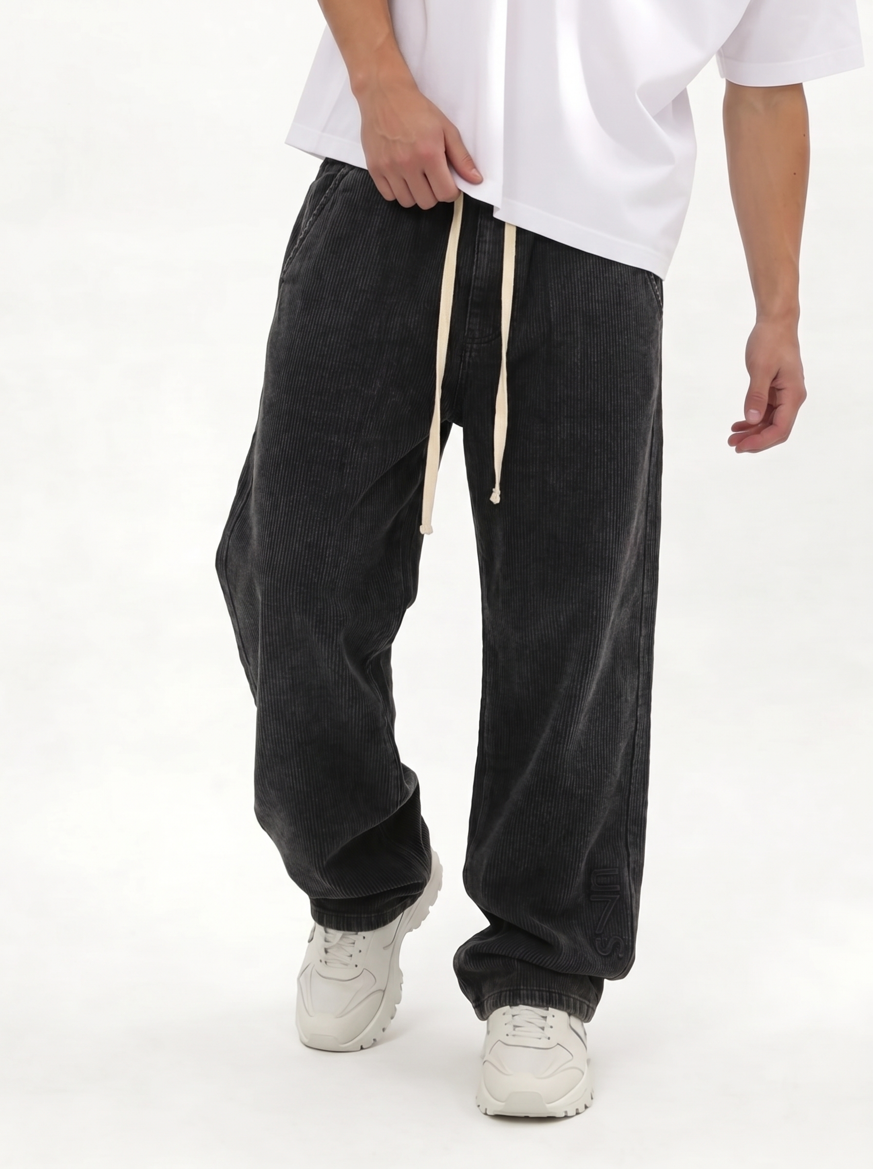Embroidered Pants Cotton Baggy Fit - seven