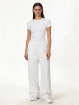 Raw Edge Pants Cotton Baggy Fit - seven