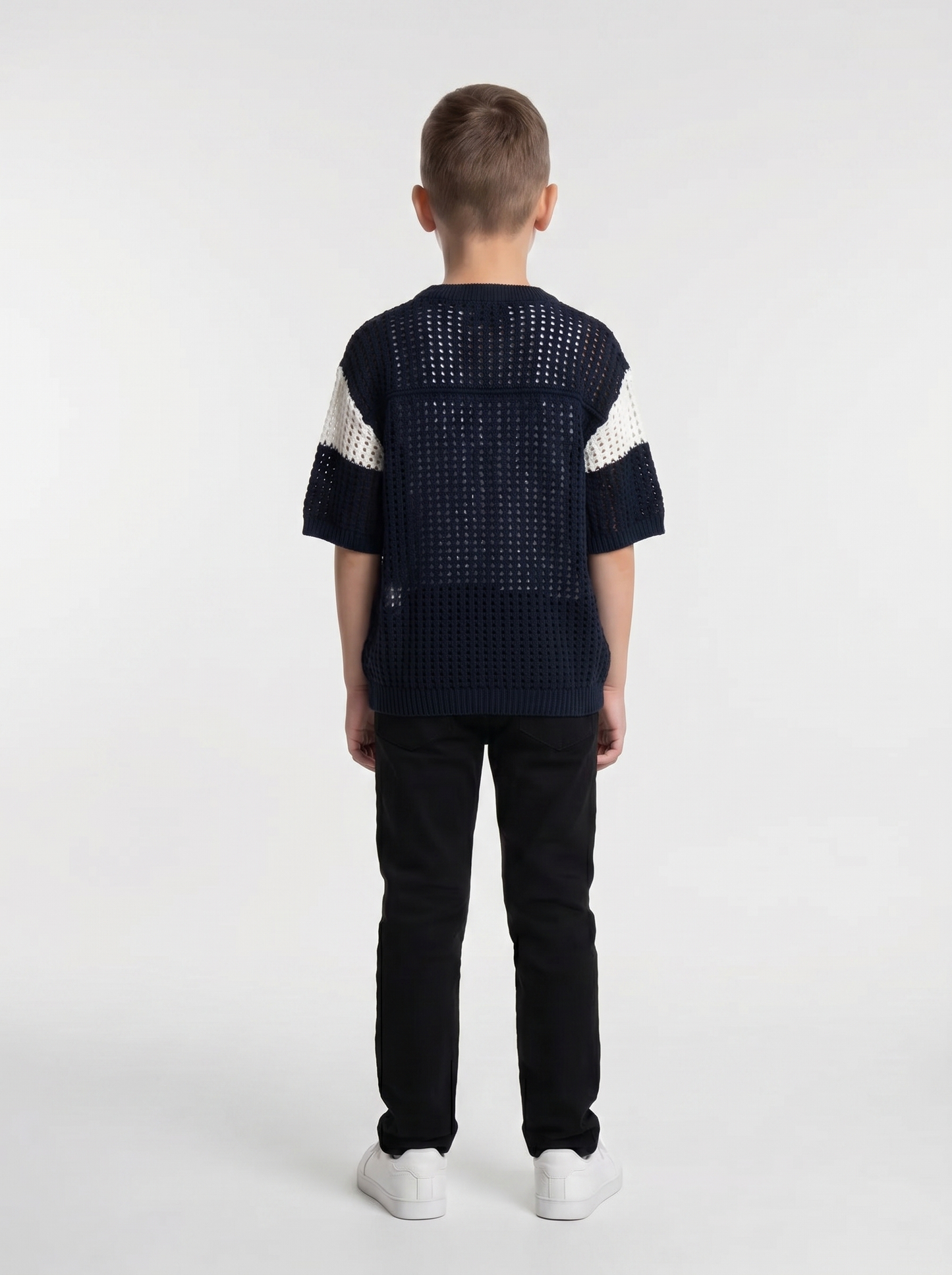 Graphic Knit Tee Crochet Knit Regular Fit - seven kids