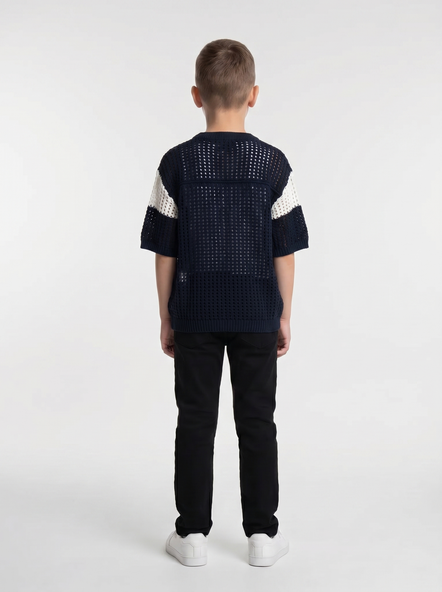 Graphic Knit Tee Crochet Knit Regular Fit - seven kids