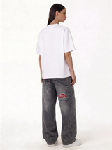 Relaxed Denim Cargo Pants with Patch Detail - seven