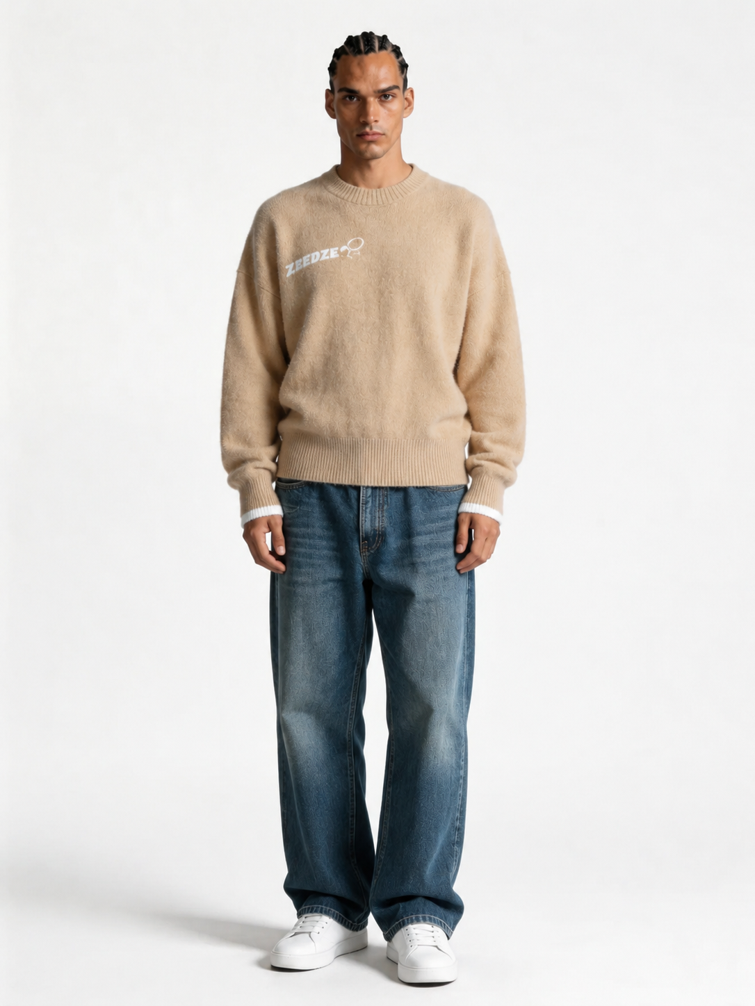 Logo Graphic Sweater Knit Oversized Fit - Zedzee