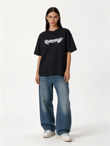 Boxy Heavyweight Cotton Cyber Graphic Tee - ink