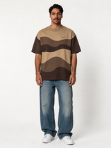 Boxy Panelled Cotton Graphic T-Shirt - jex