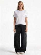 Logo Graphic Pants Cotton Wide Leg - Eleven