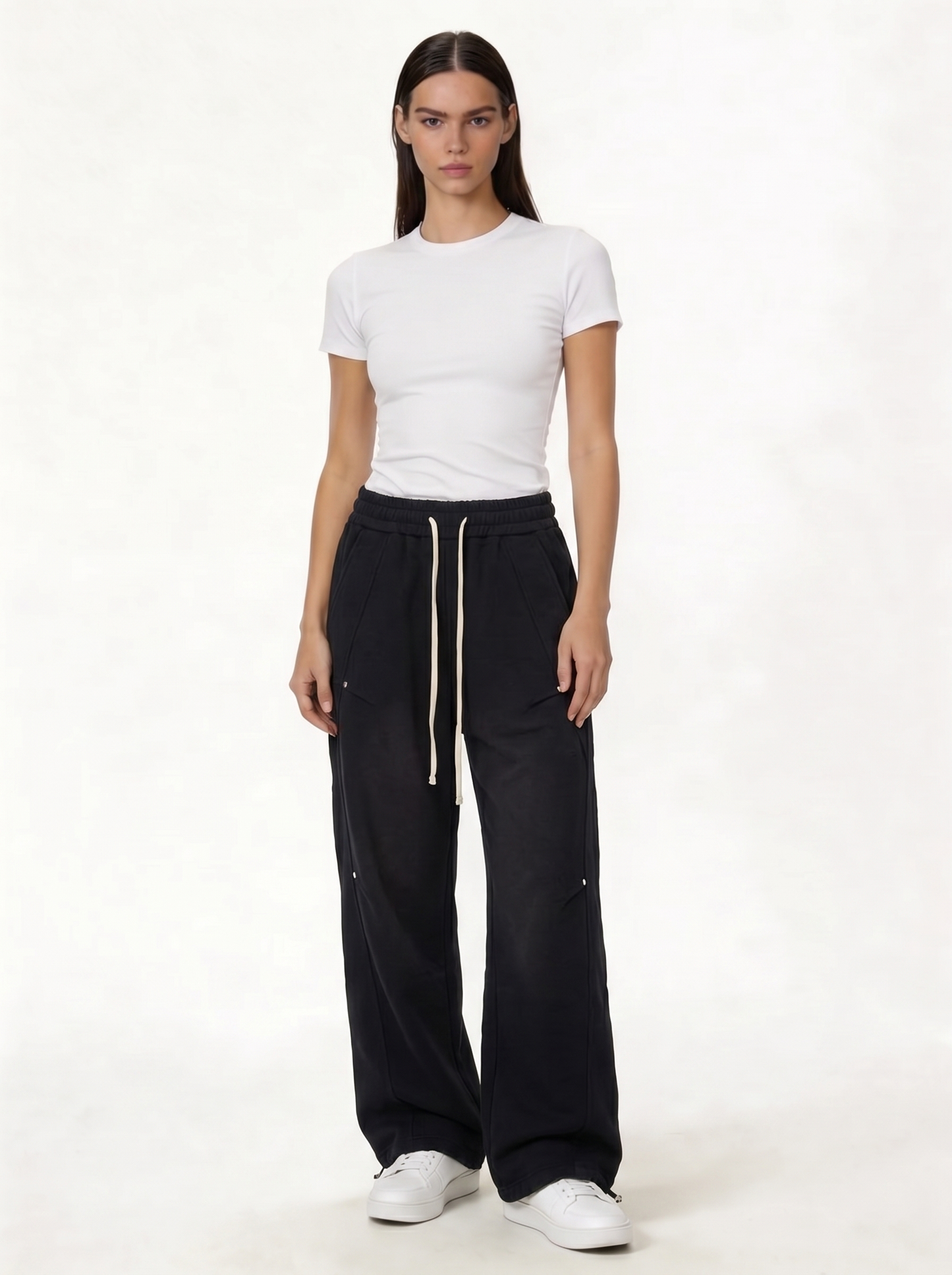Panelled Sweatpants Cotton Relaxed Fit - je-x