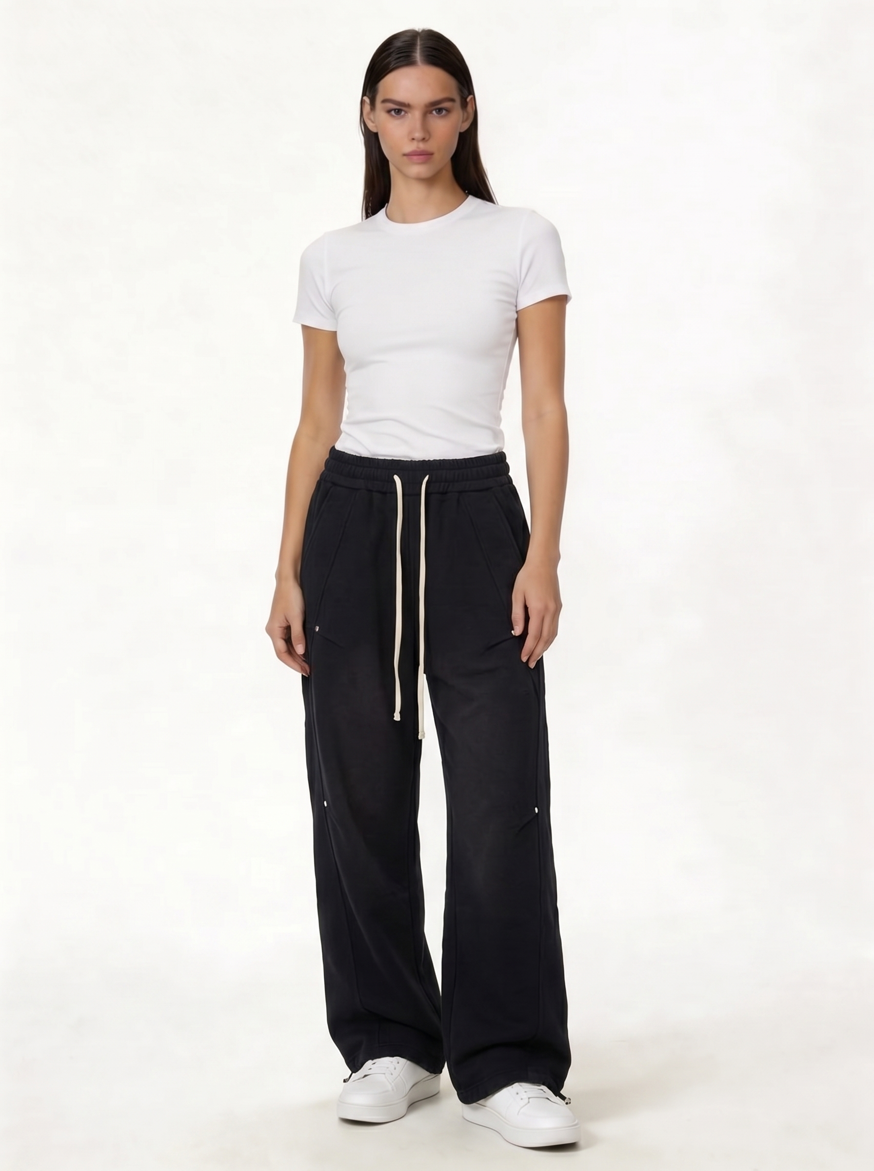 Panelled Sweatpants Cotton Relaxed Fit - je-x