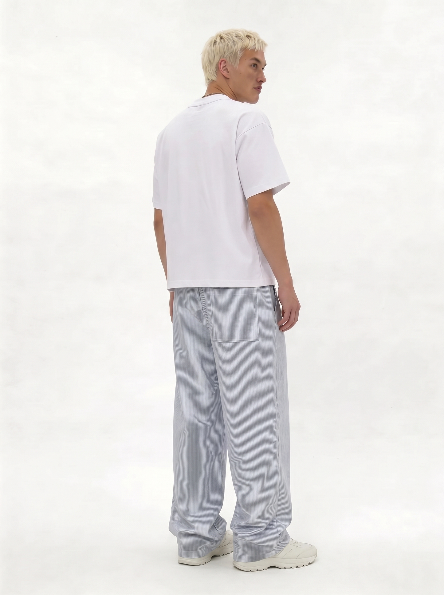 Striped Drawstring Pants Cotton Relaxed Fit - seven