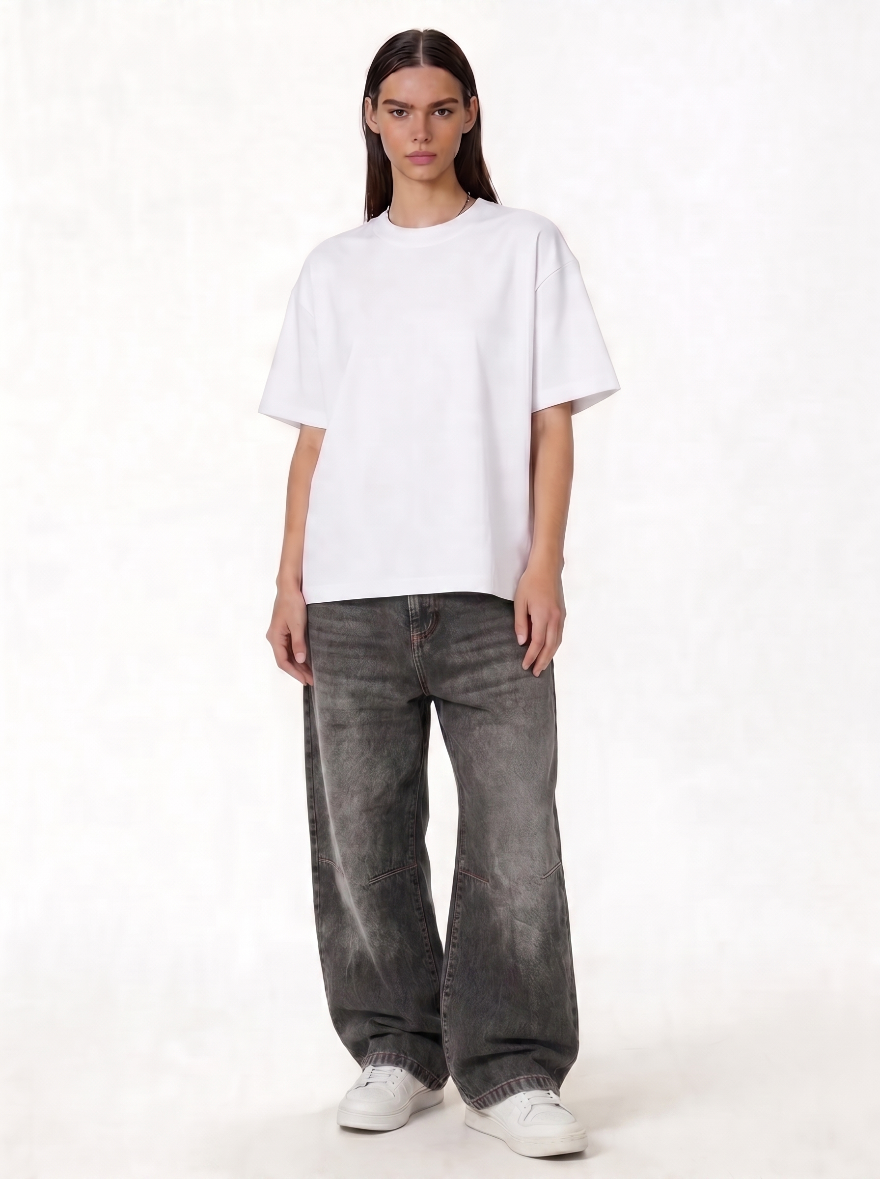 Relaxed Denim Cargo Pants with Patch Detail - seven