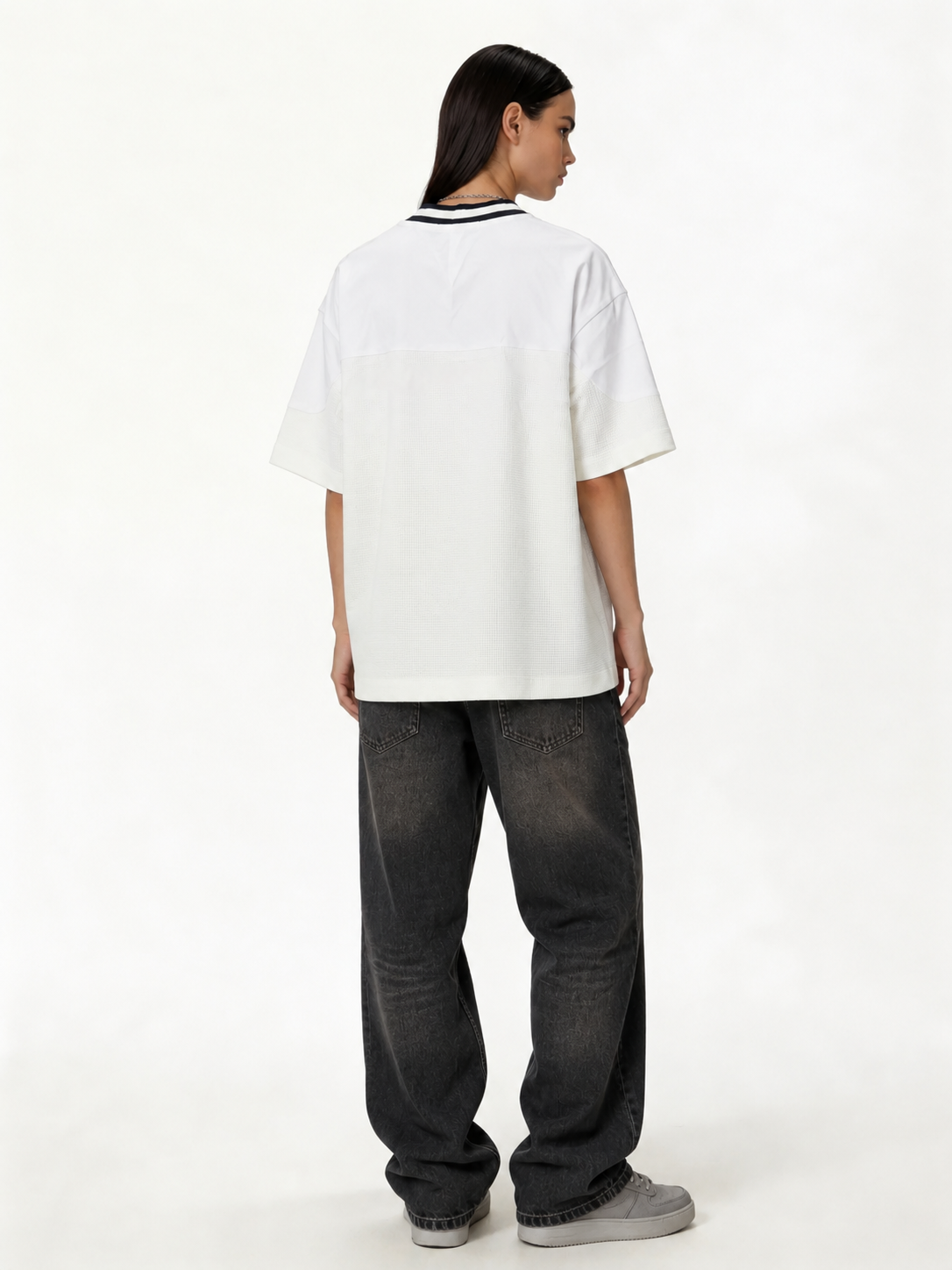 Boxy Panelled Technical Mesh Jersey - eleven