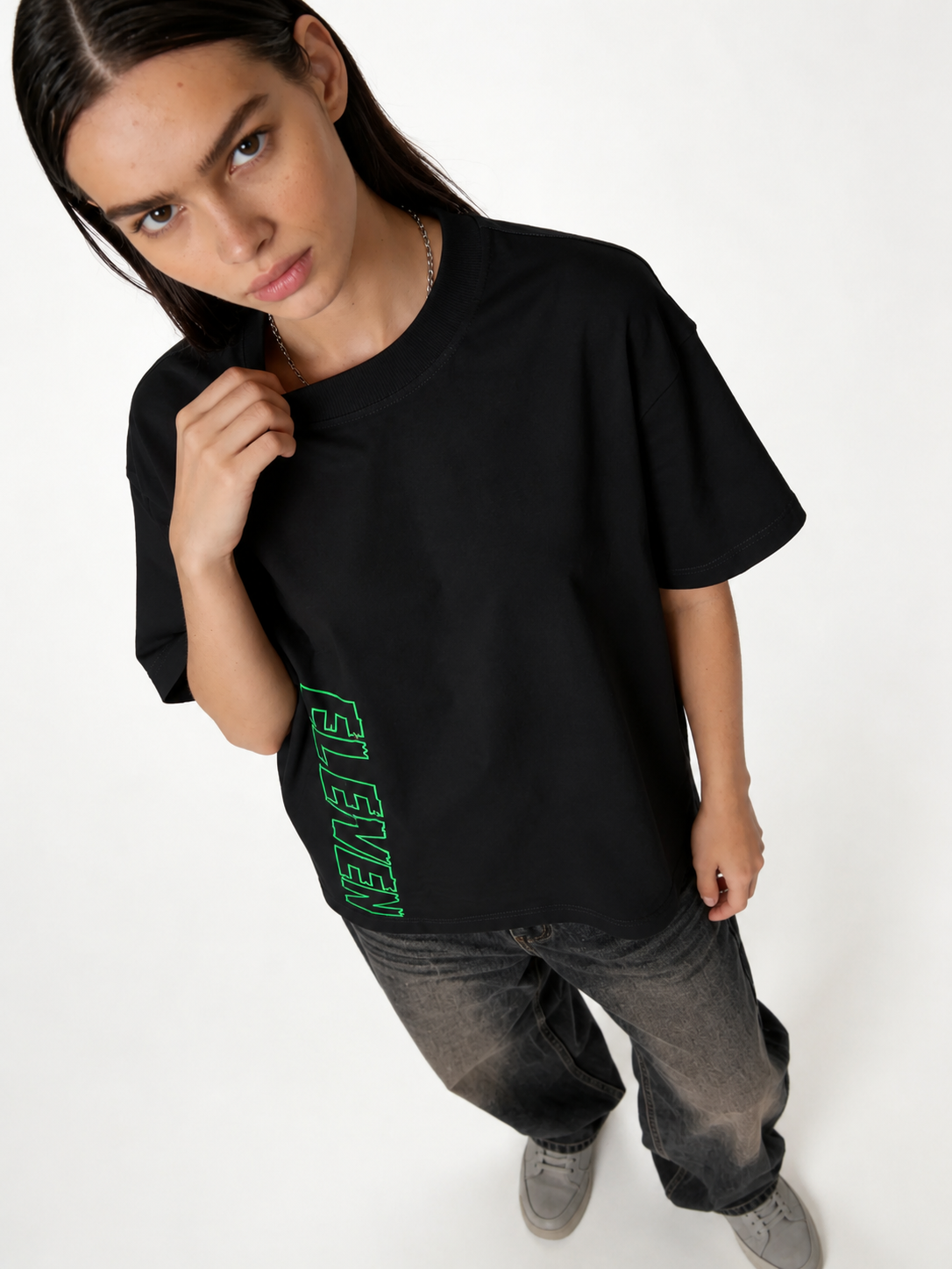 Boxy Heavyweight Cotton Graphic Tee - eleven