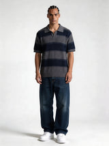 Ribbed Stripe Polo Shirt Knit Regular Fit - FND
