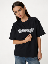 Boxy Heavyweight Cotton Cyber Graphic Tee - ink